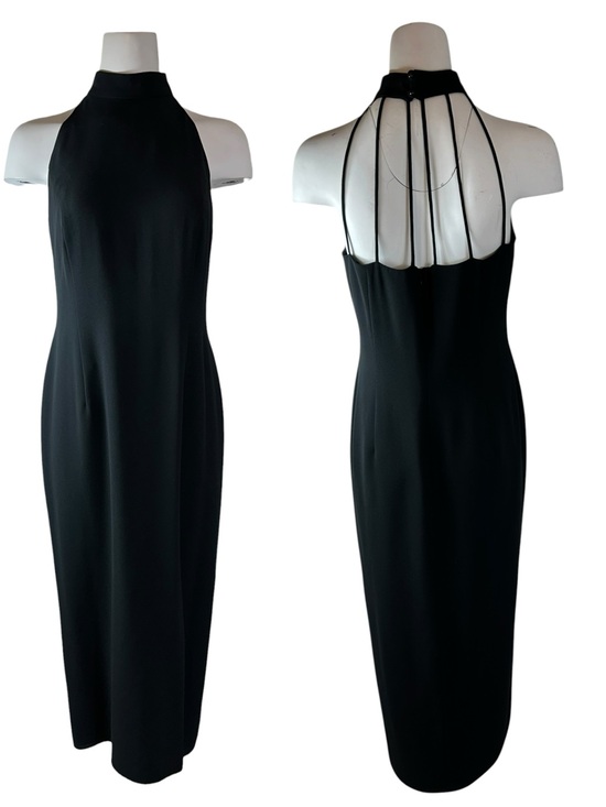 Dresses & Skirts - Ursula of Switzerland Black Halter Evening Gown Open Back Formal Dress Size 8